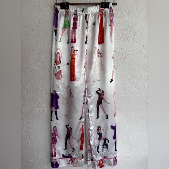 Eras Inspired Pop Star Satin Lounge Pants Small 30” Inseam - Picture 3 of 8